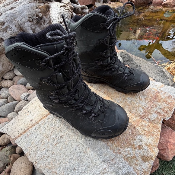 Oboz Bridger 10” Insulated Waterproof Winter Boots Men’s 10 Wide Black Hunting - Picture 3 of 6